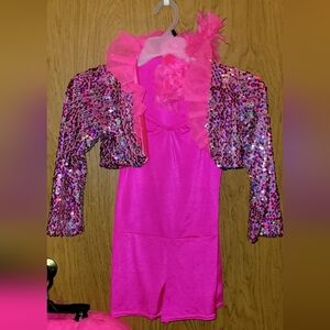 Glittery Pink Kids Dance Costume